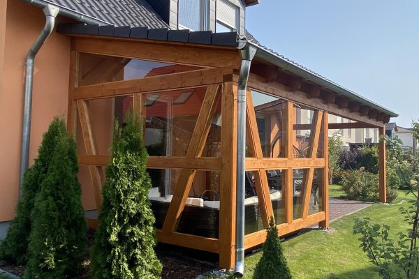 Massive Leimholz Terrassenüberdachung
