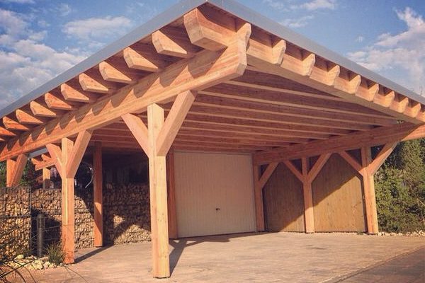 Leimholz Flachdachcarport